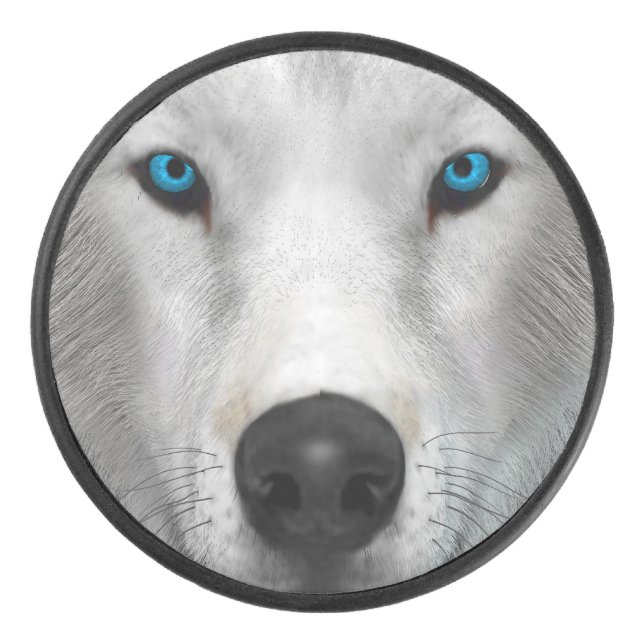 Arctic Wolf Hockey Puck (Front)