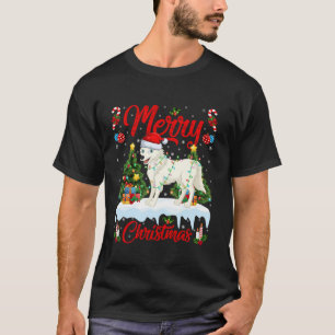 Arctic Wolf Merry Christmas Tree Lights Arctic Wol T-Shirt