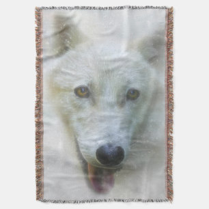 ARCTIC WOLF SNOW PIERCER THROW BLANKET