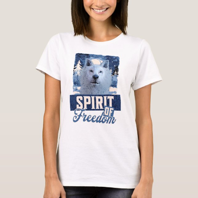 Arctic Wolf Spirit of Freedom T-Shirt (Front)