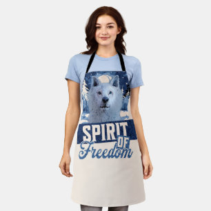 Arctic Wolf Spirit of Freedom Wildlife Design Apron