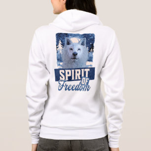 Arctic Wolf Spirit of Freedom Wildlife Design Hoodie
