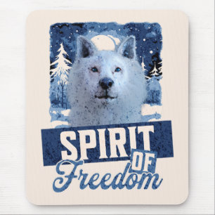 Arctic Wolf Spirit of Freedom Wildlife Design Mouse Pad