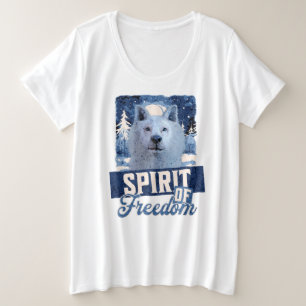 Arctic Wolf Spirit of Freedom Wildlife Design Plus Size T-Shirt