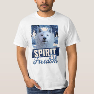 Arctic Wolf Spirit of Freedom Wildlife Design T-Shirt