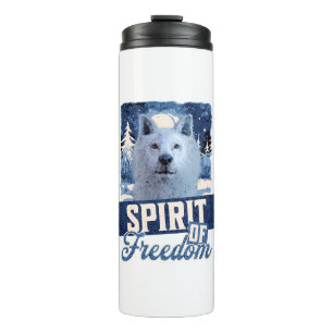 Arctic Wolf Spirit of Freedom Wildlife Design Thermal Tumbler