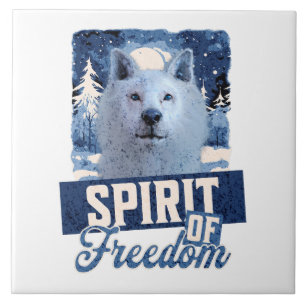 Arctic Wolf Spirit of Freedom Wildlife Design Tile