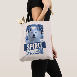 Arctic Wolf Spirit of Freedom Wildlife Design Tote Bag