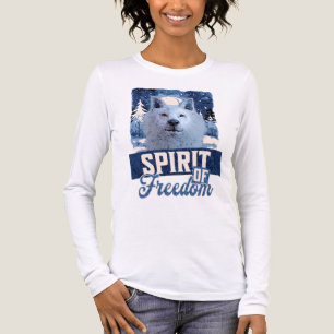 Arctic Wolf Spirit of Freedom Wildlife Design Tri-Blend Shirt