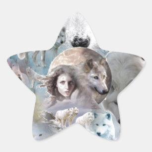 Arctic Wolf Star Sticker