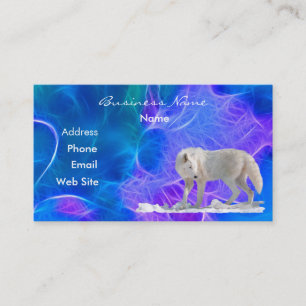 Arctic Wolf Wildlife Fractal-effect Business Card