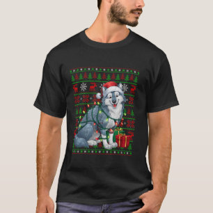 Arctic Wolf Xmas Lights Ugly Santa Hat Arctic Wolf T-Shirt