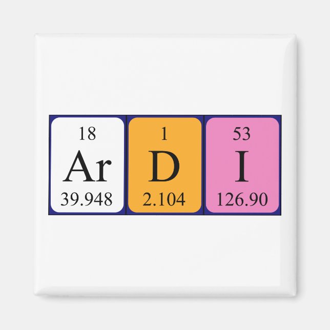 Ardi periodic table name magnet (Front)