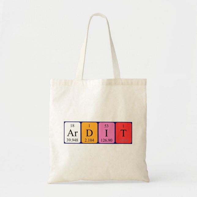 Ardit periodic table name tote bag (Front)