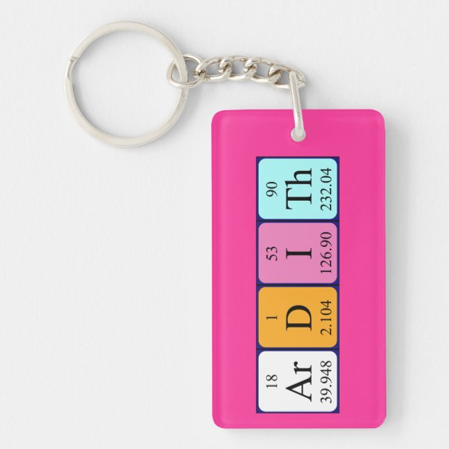 Ardith periodic table name keyring (Front)