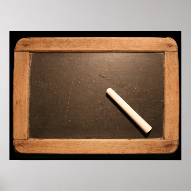 Ardoise Vintage School Slate with Chalk B Poster (Front)