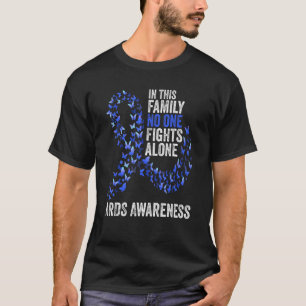 ARDS Awareness Month Butterflies Dark Blue Ribbon T-Shirt