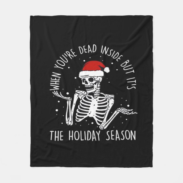 Are Holiday Season Skeleton Fleece Blanket (Front)