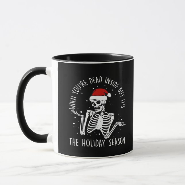 Are Holiday Season Skeleton Mug (Left)