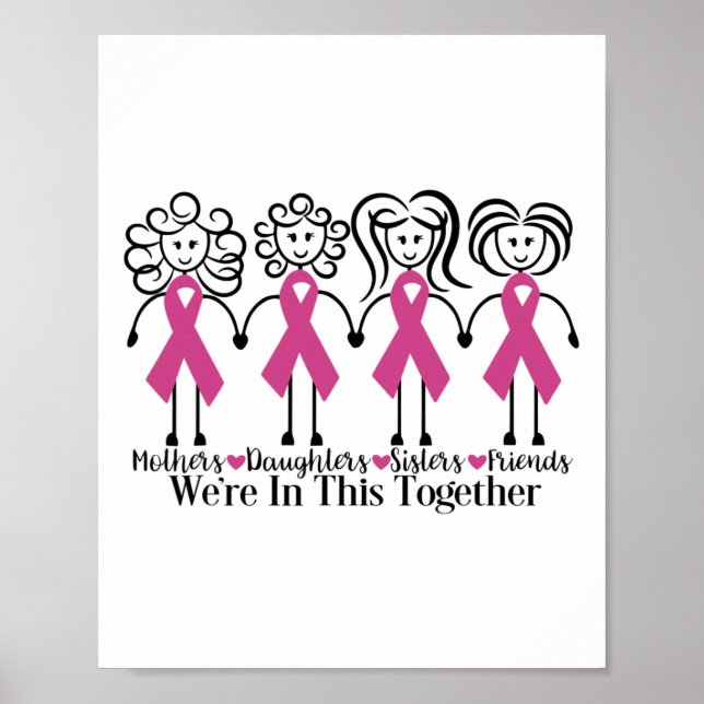 Are In Together Family Friends Breast Cancer Aware Poster (Front)