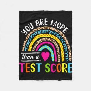 Are More Than A Test Score Cute Rainbow Test Day T Fleece Blanket