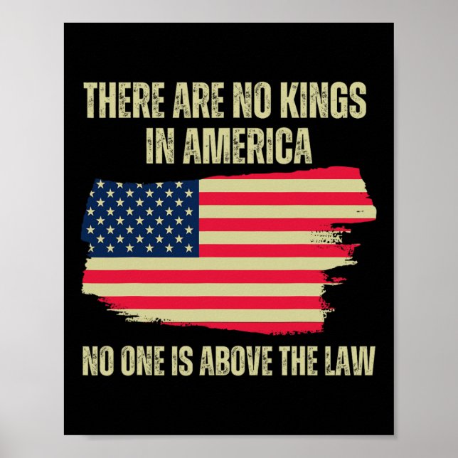 Are No Kings In America Us American Flag Trump 202 Poster (Front)
