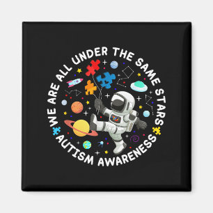 Are under the same stars space autism awareness magnet