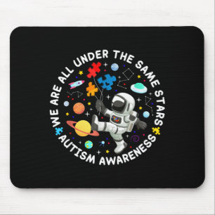 Are under the same stars space autism awareness mouse pad