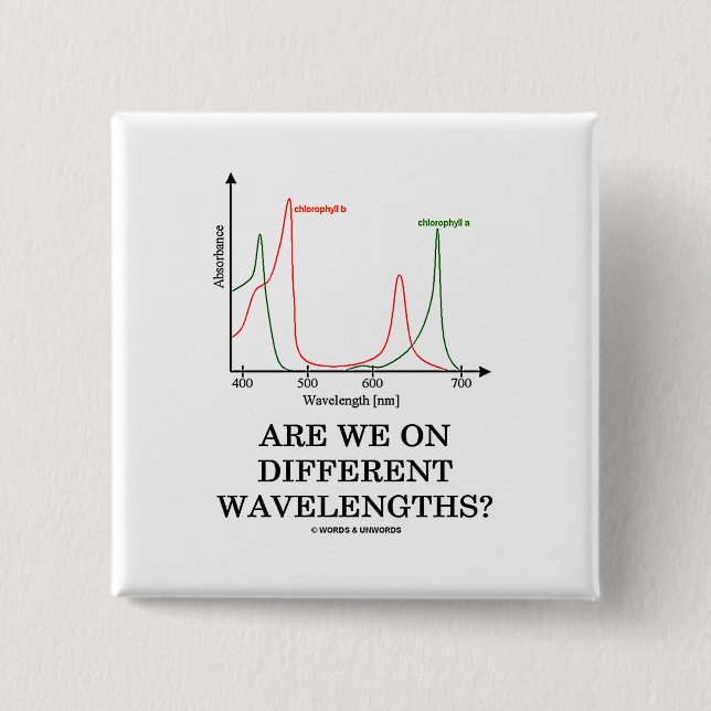 Are We On Different Wavelengths? (Chlorophyll) 15 Cm Square Badge (Front)