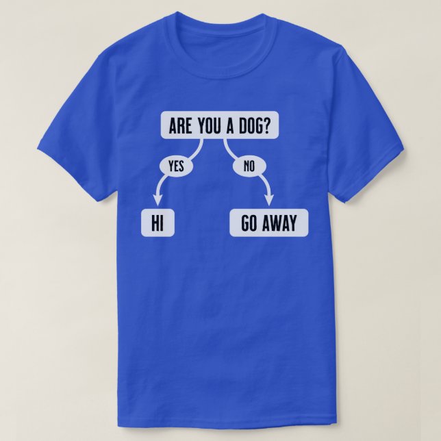 Are You A Dog Funny Cute Flowchart T-Shirt (Design Front)