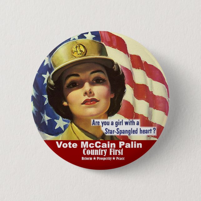 Are you a girl with a star spangled heart?  Button (Front)