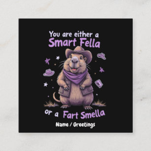 Are You a Smart Fella or a Fart Smella Funny Square Business Card