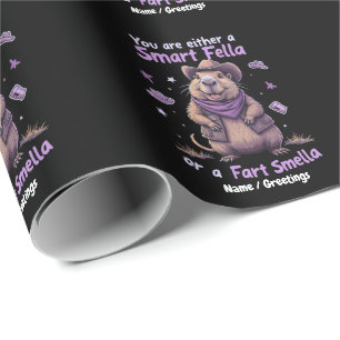 Are You a Smart Fella or a Fart Smella Funny  Wrapping Paper
