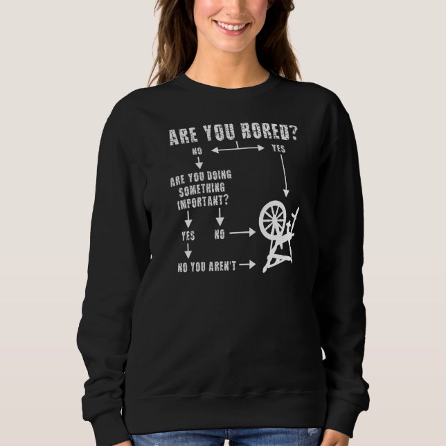 Are You Bored  Flowchart Decision Maker Handspinne Sweatshirt (Front)