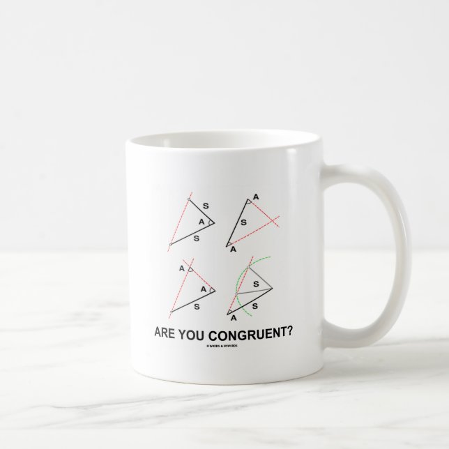 Are You Congruent? (Congruent Angles) Coffee Mug (Right)