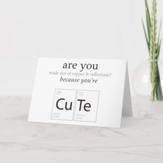 Are You Cute Nerdy Science Geek Humour Card