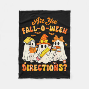 Are You Fall-o-ween Directions Funny Ghost Teacher Fleece Blanket