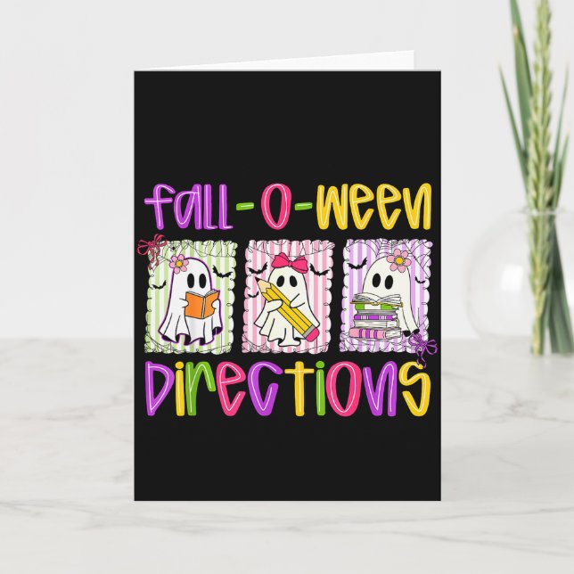 Are You Fall-o-ween Directions Funny Teacher Hallo Card (Front)