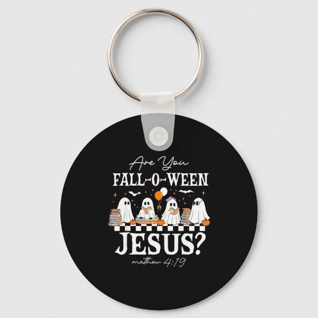 Are You Fall-o-ween Jesus Matthew 4_19 Halloween C Key Ring (Front)