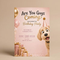 Are You Guys Coming? Funny Dog Blush Pink Birthday