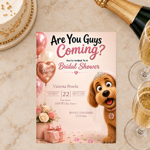 Are You Guys Coming? Funny Dog Bridal Shower Invitation