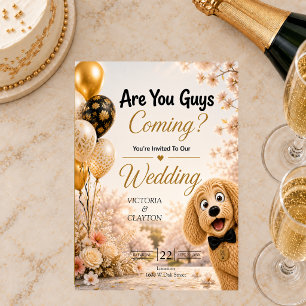 Are You Guys Coming? Funny Dog Spring Wedding Invitation