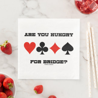 Are You Hungry For Bridge? Four Card Suits Napkin