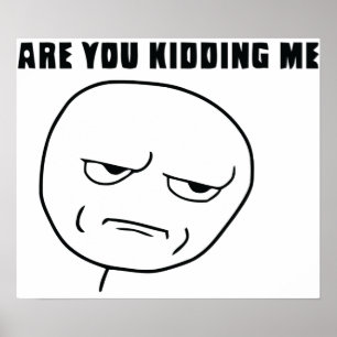Are You Kidding Me Rage Face Meme Poster