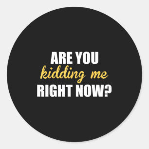 Are You Kidding Me Right Now_ - Fun Saying Sarcast Classic Round Sticker