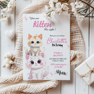 are you Kitten me cat Birthday invitation