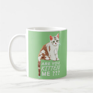 "ARE YOU KITTEN ME" funny cute cat Coffee Mug