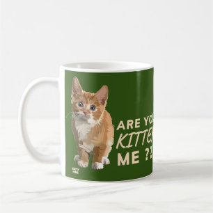 "ARE YOU KITTEN ME" funny cute cat Coffee Mug