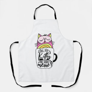 Are You Kitten Me Right Meow Crazy Cat Coffee Apron