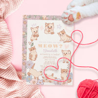 Are You Kitten Me Right Meow Floral Baby Shower